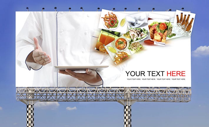An Out of Home billboard restaurant ad