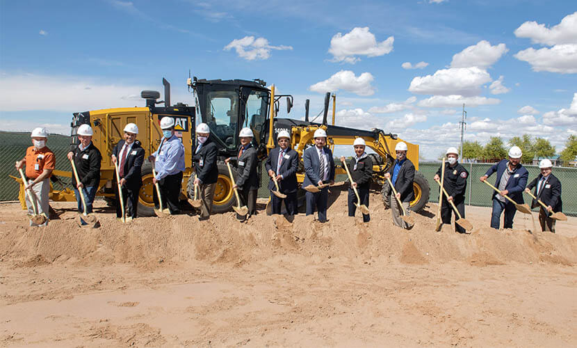 A healthcare grand opening event where a groundbreaking took place for a new healthcare facility