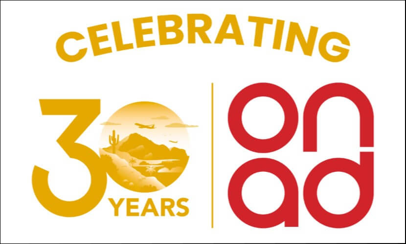on advertising 30 year logo