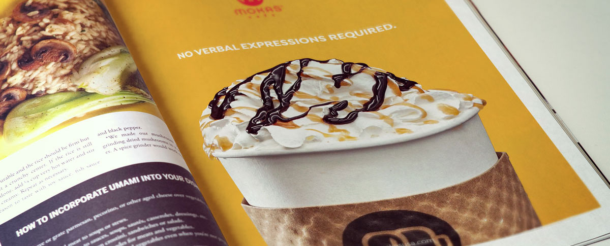 Mokas Cafe Ad In Magazine